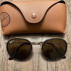 Ray Ban Polarized round double bridge sunglasses, like new!
